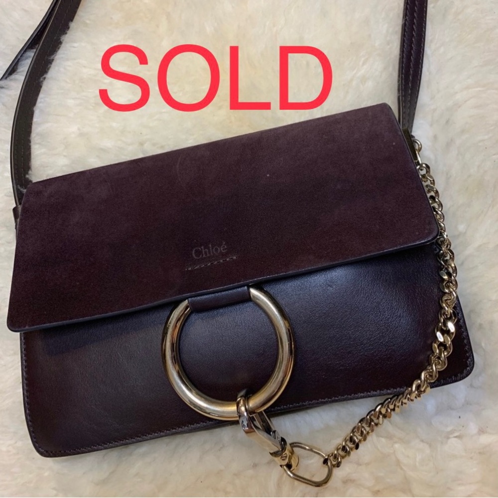 Chloe Faye Small Shoulder Leather Suede Bag